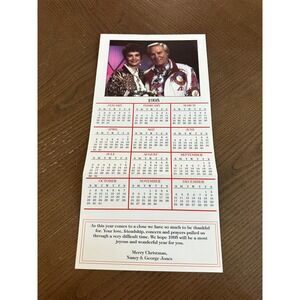 Vtg 1995 George Jones Nancy Christmas Calendar Card Country‎ Music Memorabilia